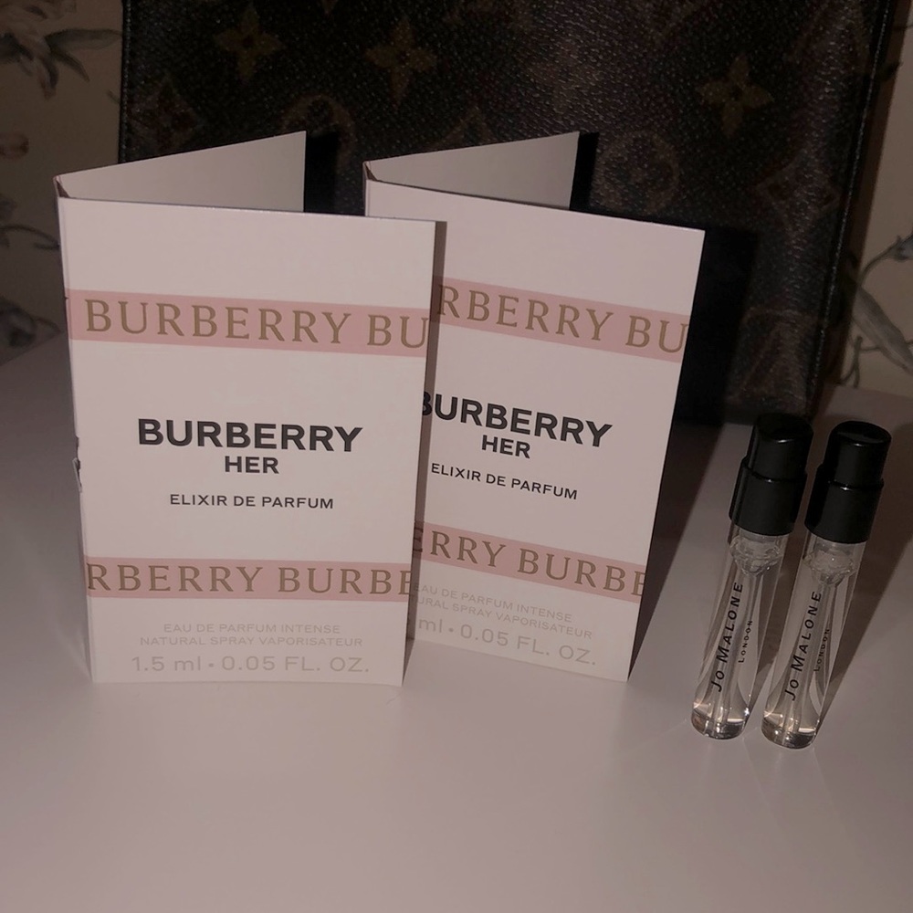 Burberry Her Elixir x2 Jo Malone Nectarine Blossom & Honey x2 Sample Size